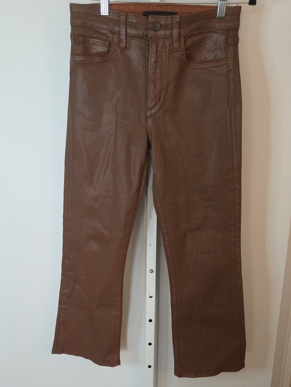 ​Joes Jeans The Callie Coated Brown High Rise Cropped Bootcut Denim Pants Sz 27
